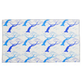 青日本のスタイルさくらんぼの木模様 枕カバー (正面右)