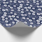 青日本の桜さくらんぼ花花大 ラッピングペーパー (角)