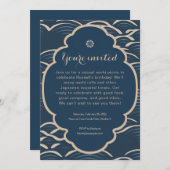 青日本の波インスパイアパーティの招待状 招待状 (正面/裏面)