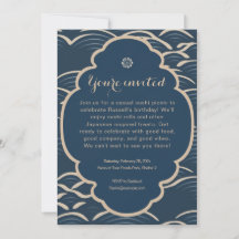 青日本の波インスパイアパーティの招待状