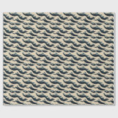 青日本の波包紙 ラッピングペーパー (フラット)