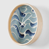 青日本の波壁時計 壁時計 (傾斜)