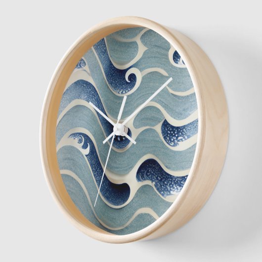 青日本の波壁時計 壁時計 (傾斜)