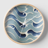 青日本の波壁時計 壁時計 (正面)