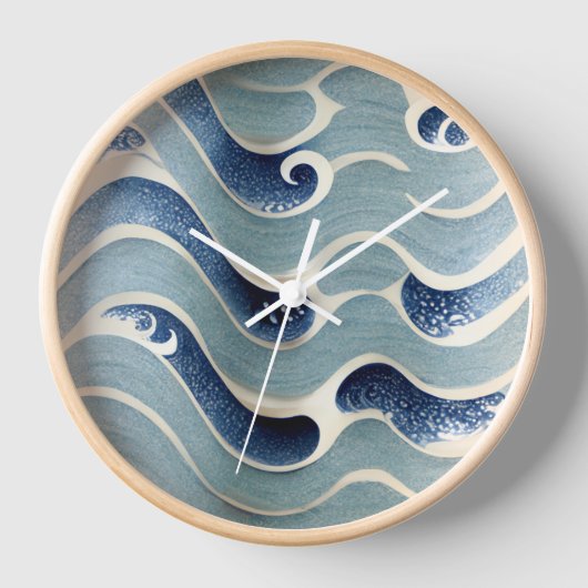 青日本の波壁時計 壁時計 (正面)