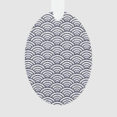 青日本の波青海波 オーナメント (正面)