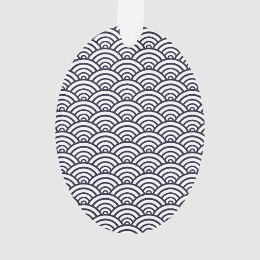 青日本の波青海波 オーナメント (裏面)