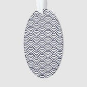 青日本の波青海波 オーナメント (正面)