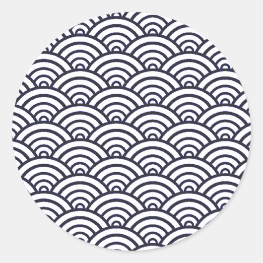 青日本の波青海波 ラウンドシール (正面)