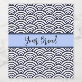 青日本の波青海波 ワインラベル (シングルラベル)