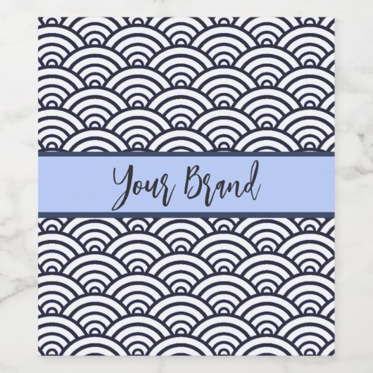 青日本の波青海波 ワインラベル (シングルラベル)