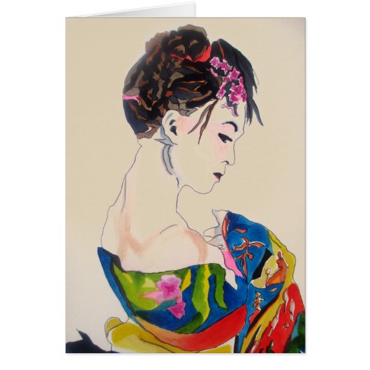 青日本の着芸者 (正面)