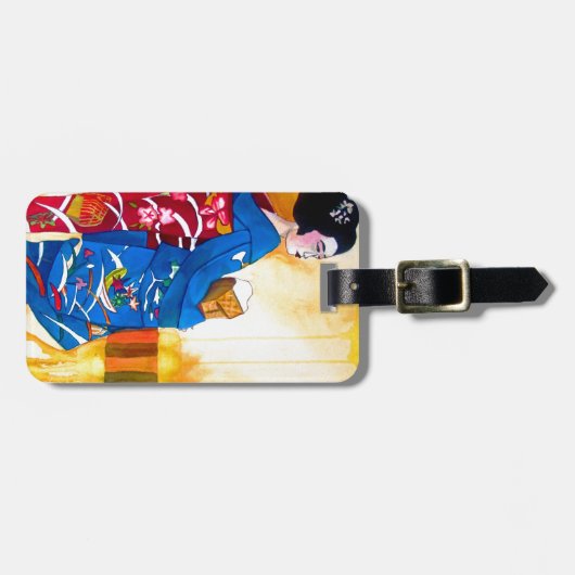 青日本の着芸者 ラゲッジタグ (正面横)