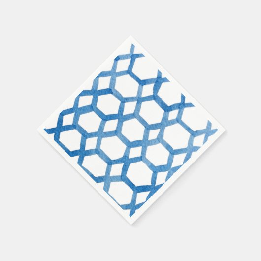 青日本の絞りポリゴン水彩模様 スタンダードカクテルナプキン (角)