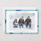 青日本の花柄カスタム写真 シーズンカード (正面)