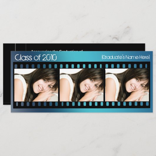 〜青映画の卒業発表 招待状 (正面/裏面)