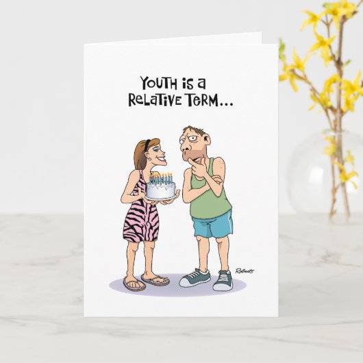 青春と40歳の誕生日 カード (黄色い花)