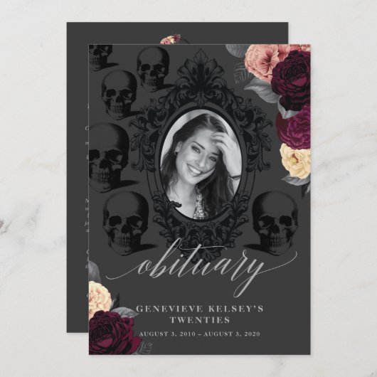 青春の死 死亡通知カード 招待状 (正面/裏面)