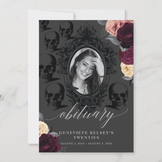 青春の訣別 死亡通知カード 招待状 (正面)