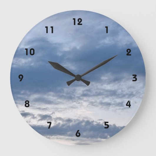 青曇り空 ラージ壁時計 (正面)