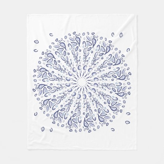 青曼荼羅の模様 フリースブランケット (正面)
