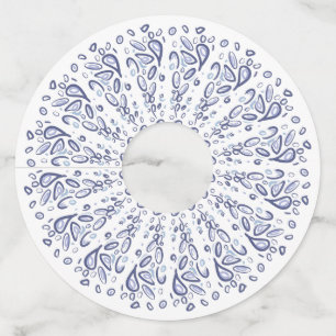 青曼荼羅の模様 ワイングラスタグ