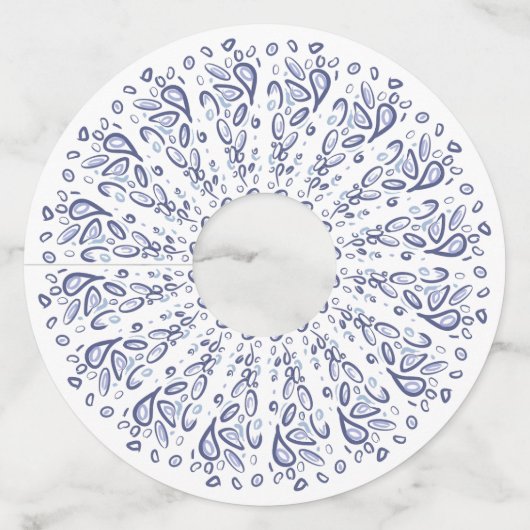 青曼荼羅の模様 ワイングラスタグ (正面)