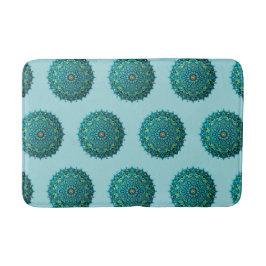 青曼荼羅の繰り返しパターン バスマット