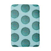 青曼荼羅の繰り返しパターン バスマット (正面縦)