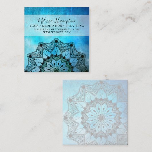 青曼荼羅水彩名刺 スクエア名刺 (正面/裏面)