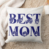 青最高のと白の付いた母の青ストライプ旗 クッション (ブランケット)