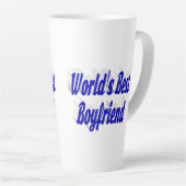 青最高の文字の彼氏 カフェラテマグ (右アングル)