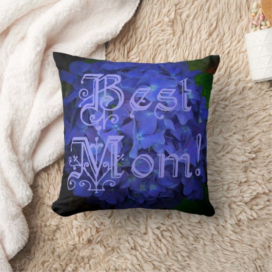 青最高の花の背景の母 クッション (ブランケット)