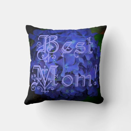 青最高の花の背景の母 クッション (裏面)