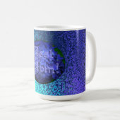 青最高の花の背景の母 コーヒーマグカップ (正面右)