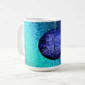 青最高の花の背景の母 コーヒーマグカップ (正面左)