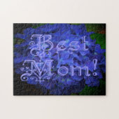 青最高の花の背景の母 ジグソーパズル (横)