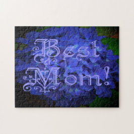 青最高の花の背景の母 ジグソーパズル