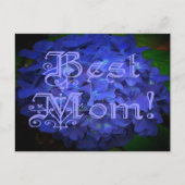 青最高の花の背景の母 ポストカード (正面)