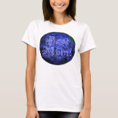 青最高の花の背景の母 Tシャツ (正面)