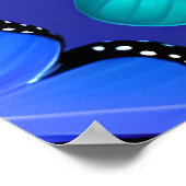 青月に照らされた空の深いと蛾 ポスター (角)