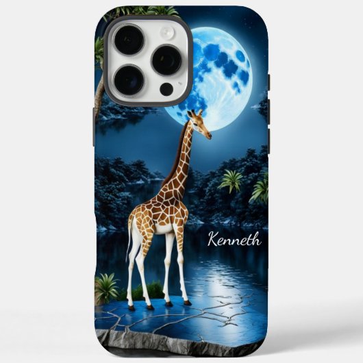 青月の下でキリン Case-Mate iPhoneケース (裏面)