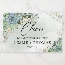 青木ユーカリの金ゴールド枠を多肉化する スパークリングワインラベル