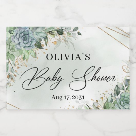 青木ユーカリの金ゴールド枠を多肉化する スパークリングワインラベル (シングルラベル)