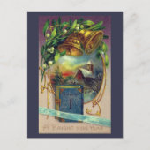 青本と真鍮の鐘ヴィンテージ新年 シーズンポストカード (正面)