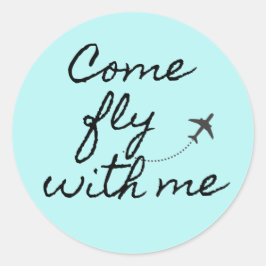 青来/黒のミニマリストと一緒に飛ぶ ラウンドシール