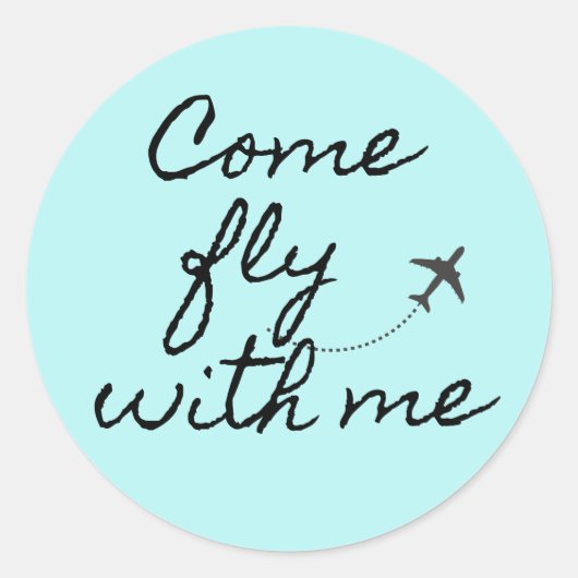 青来/黒のミニマリストと一緒に飛ぶ ラウンドシール (正面)