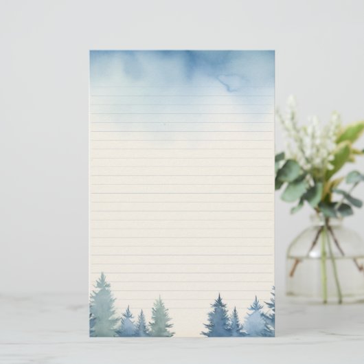 青松が並んだ 便箋 (スタンド正面)