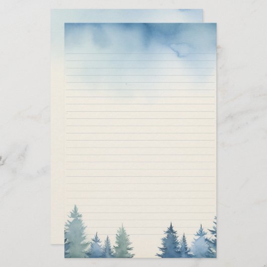 青松が並んだ 便箋 (正面/裏面)