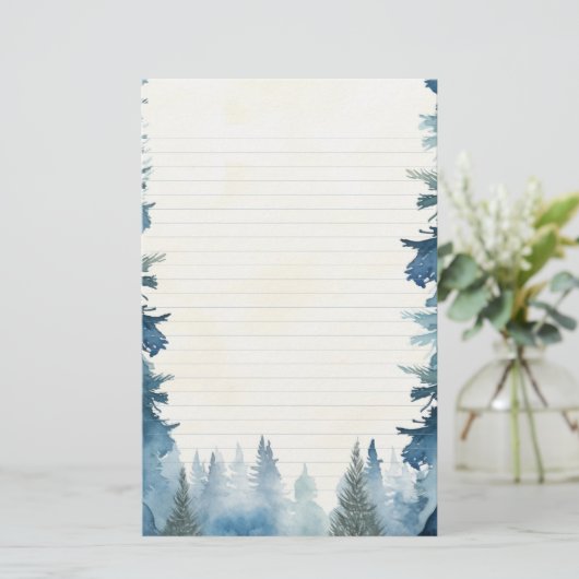 青松が文房具を並べた 便箋 (スタンド正面)